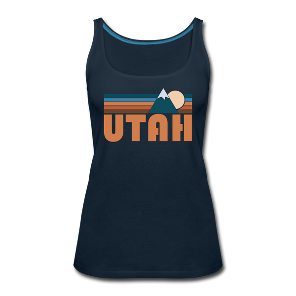 Utah Women’s Tank Top - Retro Mountain Women’s Utah Tank Top - deep navy