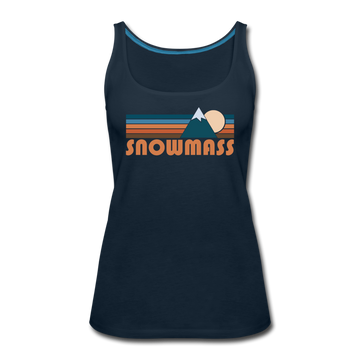 Snowmass, Colorado Women’s Tank Top - Retro Mountain Women’s Snowmass Tank Top - deep navy