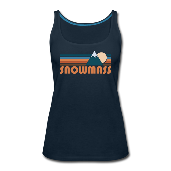 Snowmass, Colorado Women’s Tank Top - Retro Mountain Women’s Snowmass Tank Top - deep navy