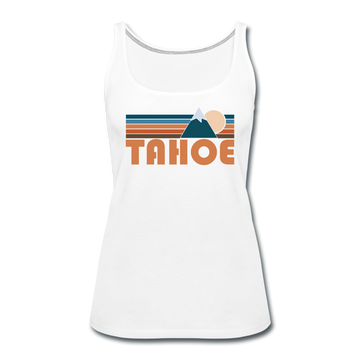 Tahoe, California Women’s Tank Top - Retro Mountain Women’s Tahoe Tank Top - white