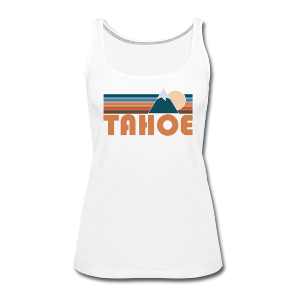 Tahoe, California Women’s Tank Top - Retro Mountain Women’s Tahoe Tank Top - white