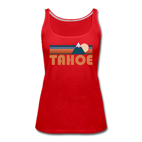 Tahoe, California Women’s Tank Top - Retro Mountain Women’s Tahoe Tank Top - red