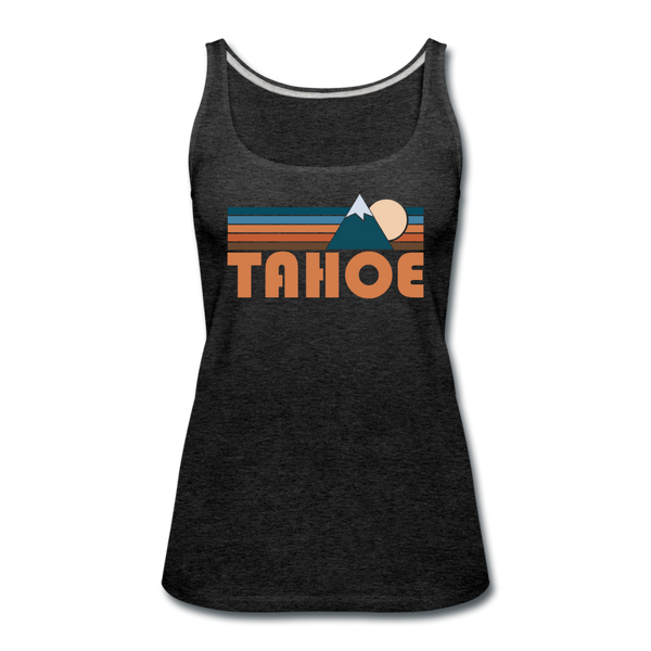 Tahoe, California Women’s Tank Top - Retro Mountain Women’s Tahoe Tank Top - charcoal gray