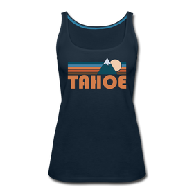 Tahoe, California Women’s Tank Top - Retro Mountain Women’s Tahoe Tank Top - deep navy
