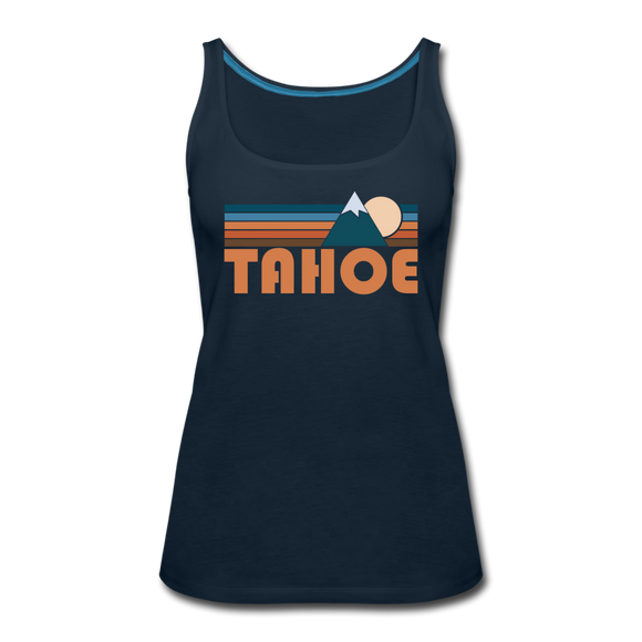 Tahoe, California Women’s Tank Top - Retro Mountain Women’s Tahoe Tank Top - deep navy