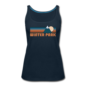 Winter Park, Colorado Women’s Tank Top - Retro Mountain Women’s Winter Park Tank Top - deep navy