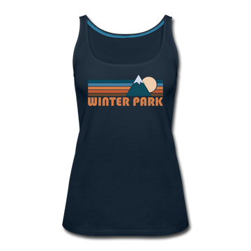 Winter Park, Colorado Women’s Tank Top - Retro Mountain Women’s Winter Park Tank Top - deep navy