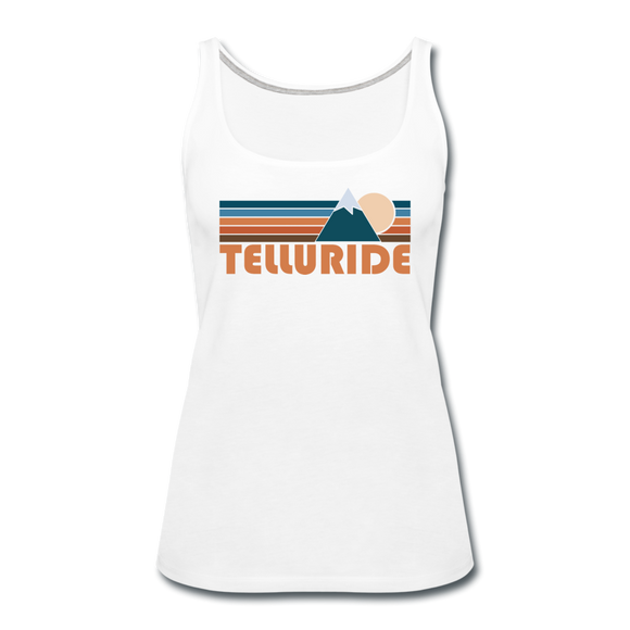 Telluride, Colorado Women’s Tank Top - Retro Mountain Women’s Telluride Tank Top - white