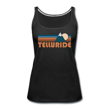 Telluride, Colorado Women’s Tank Top - Retro Mountain Women’s Telluride Tank Top - black
