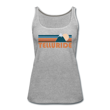 Telluride, Colorado Women’s Tank Top - Retro Mountain Women’s Telluride Tank Top - heather gray