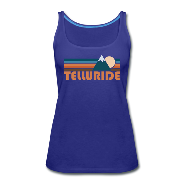 Telluride, Colorado Women’s Tank Top - Retro Mountain Women’s Telluride Tank Top - royal blue