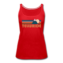 Telluride, Colorado Women’s Tank Top - Retro Mountain Women’s Telluride Tank Top - red