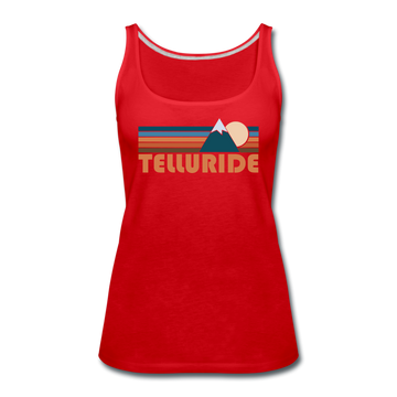 Telluride, Colorado Women’s Tank Top - Retro Mountain Women’s Telluride Tank Top - red