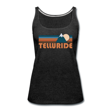 Telluride, Colorado Women’s Tank Top - Retro Mountain Women’s Telluride Tank Top - charcoal gray