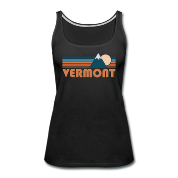 Vermont Women’s Tank Top - Retro Mountain Women’s Vermont Tank Top - black