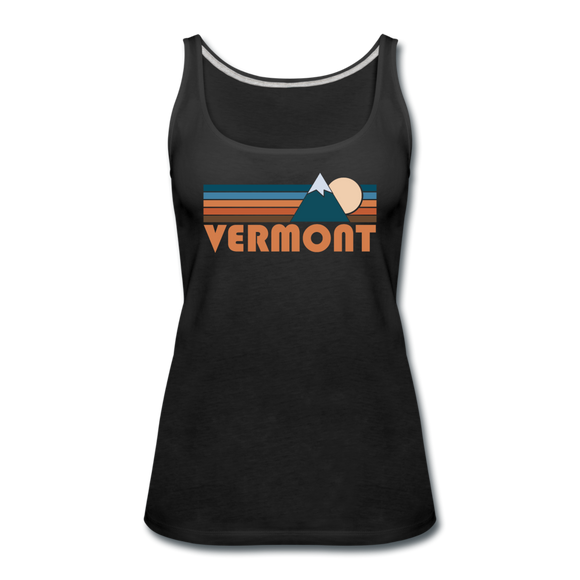 Vermont Women’s Tank Top - Retro Mountain Women’s Vermont Tank Top - black
