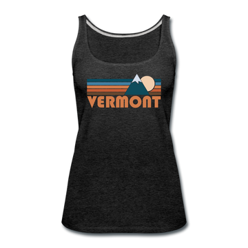 Vermont Women’s Tank Top - Retro Mountain Women’s Vermont Tank Top - charcoal gray