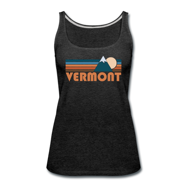 Vermont Women’s Tank Top - Retro Mountain Women’s Vermont Tank Top - charcoal gray