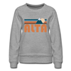 Alta, Utah Women’s Sweatshirt - Retro Mountain Women’s Alta Crewneck Sweatshirt - heather gray