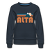 Alta, Utah Women’s Sweatshirt - Retro Mountain Women’s Alta Crewneck Sweatshirt - navy