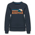 Asheville, North Carolina Women’s Sweatshirt - Retro Mountain Women’s Asheville Crewneck Sweatshirt - navy