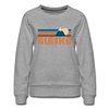 Alaska Women’s Sweatshirt - Retro Mountain Women’s Alaska Crewneck Sweatshirt - heather gray