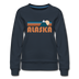 Alaska Women’s Sweatshirt - Retro Mountain Women’s Alaska Crewneck Sweatshirt - navy
