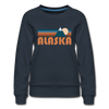 Alaska Premium Women's Sweatshirt - Retro Mountain Women's Alaska Crewneck Sweatshirt