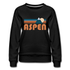 Aspen, Colorado Premium Women's Sweatshirt - Retro Mountain Women's Aspen Crewneck Sweatshirt