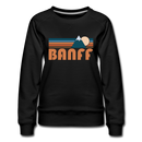 Banff, Canada Women’s Sweatshirt - Retro Mountain Women’s Banff Crewneck Sweatshirt - black