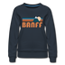 Banff, Canada Women’s Sweatshirt - Retro Mountain Women’s Banff Crewneck Sweatshirt - navy