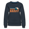 Banff, Canada Women’s Sweatshirt - Retro Mountain Women’s Banff Crewneck Sweatshirt - navy