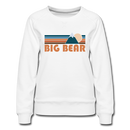 Big Bear, California Women’s Sweatshirt - Retro Mountain Women’s Big Bear Crewneck Sweatshirt - white