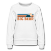 Big Bear, California Women’s Sweatshirt - Retro Mountain Women’s Big Bear Crewneck Sweatshirt - white