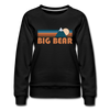 Big Bear, California Women’s Sweatshirt - Retro Mountain Women’s Big Bear Crewneck Sweatshirt - black
