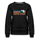 Beaver Creek, Colorado Women’s Sweatshirt - Retro Mountain Women’s Beaver Creek Crewneck Sweatshirt - black