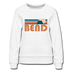 Bend, Oregon Women’s Sweatshirt - Retro Mountain Women’s Bend Crewneck Sweatshirt - white