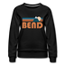 Bend, Oregon Women’s Sweatshirt - Retro Mountain Women’s Bend Crewneck Sweatshirt - black