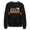 Bend, Oregon Premium Women's Sweatshirt - Retro Mountain Women's Bend Crewneck Sweatshirt