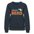 Bend, Oregon Women’s Sweatshirt - Retro Mountain Women’s Bend Crewneck Sweatshirt - navy