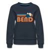 Bend, Oregon Premium Women's Sweatshirt - Retro Mountain Women's Bend Crewneck Sweatshirt