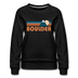 Boulder, Colorado Women’s Sweatshirt - Retro Mountain Women’s Boulder Crewneck Sweatshirt - black