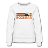 Bozeman, Montana Women’s Sweatshirt - Retro Mountain Women’s Bozeman Crewneck Sweatshirt - white