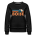 Boise, Idaho Women’s Sweatshirt - Retro Mountain Women’s Boise Crewneck Sweatshirt - black