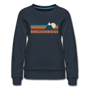 Breckenridge, Colorado Women’s Sweatshirt - Retro Mountain Women’s Breckenridge Crewneck Sweatshirt - navy