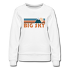 Big Sky, Montana Premium Women's Sweatshirt - Retro Mountain Women's Big Sky Crewneck Sweatshirt