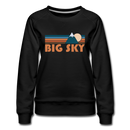 Big Sky, Montana Women’s Sweatshirt - Retro Mountain Women’s Big Sky Crewneck Sweatshirt - black