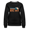 Big Sky, Montana Premium Women's Sweatshirt - Retro Mountain Women's Big Sky Crewneck Sweatshirt