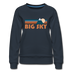 Big Sky, Montana Women’s Sweatshirt - Retro Mountain Women’s Big Sky Crewneck Sweatshirt - navy