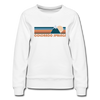 Colorado Springs, Colorado Premium Women's Sweatshirt - Retro Mountain Women's Colorado Springs Crewneck Sweatshirt